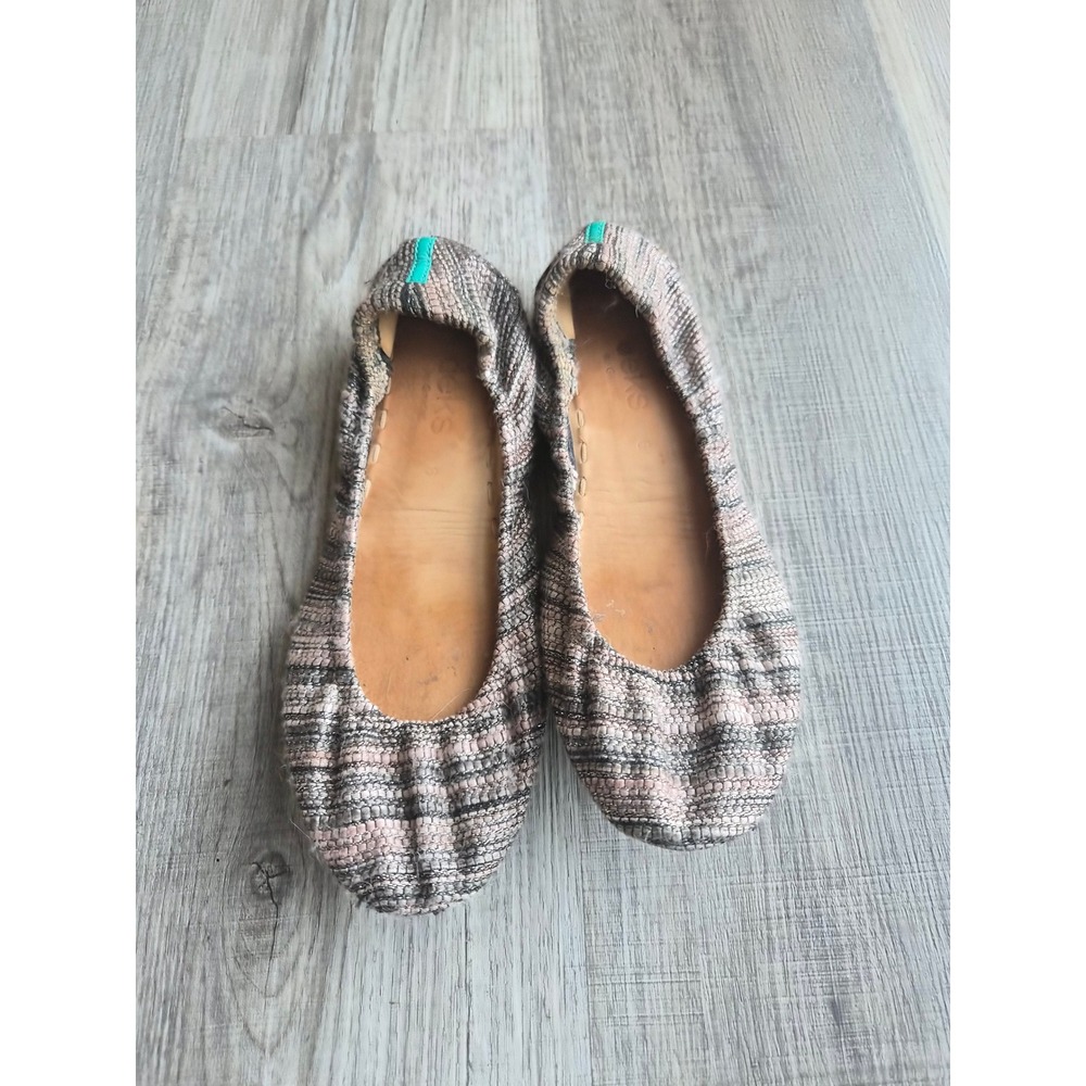 Tieks Mojave Heritage Collection Ballet Flats Pink Grey Woven Foldable Shoes 6